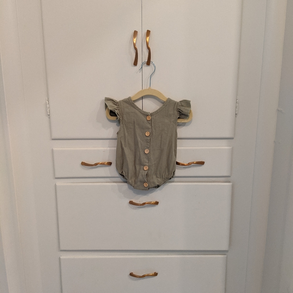 Boutique sage green bubble romper